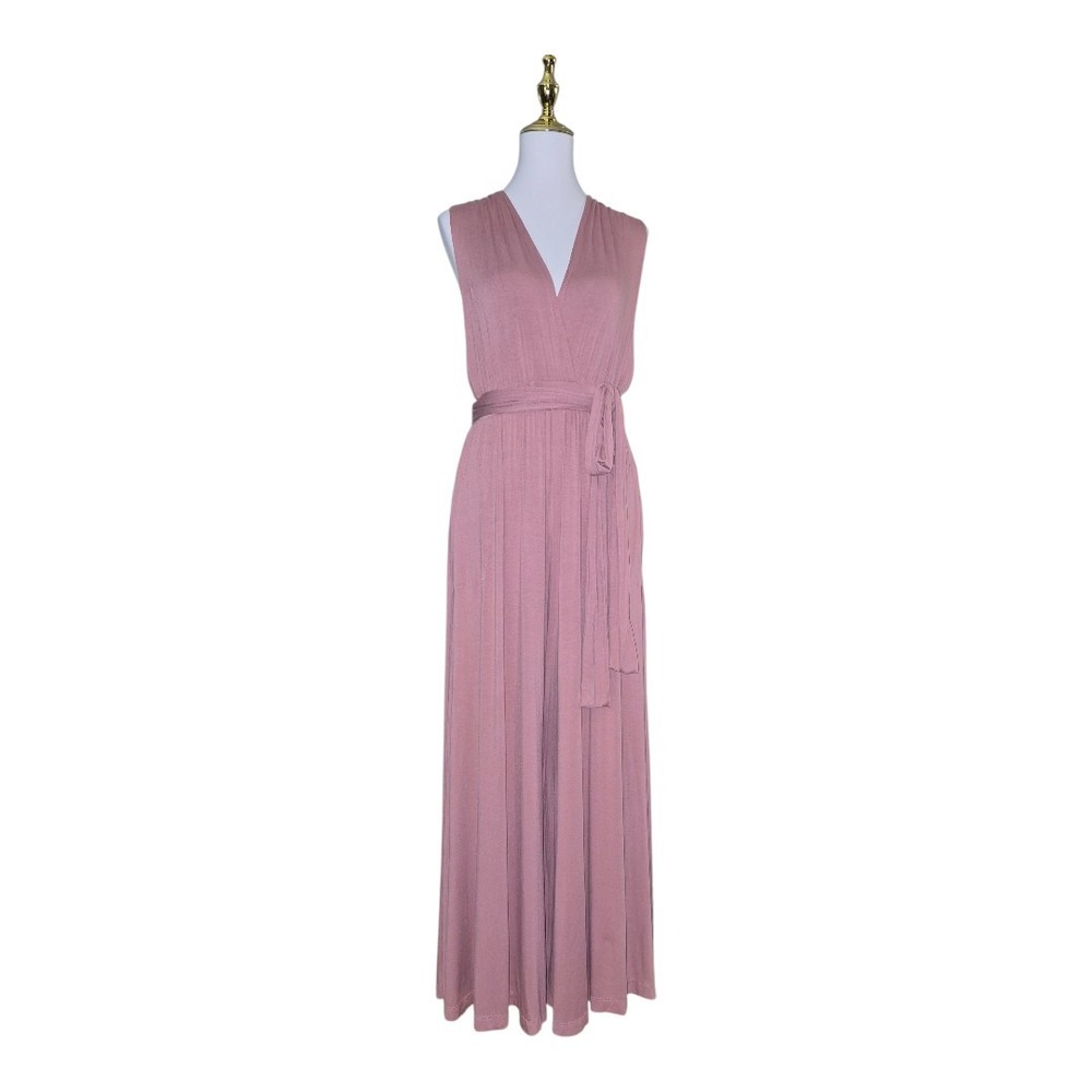 Free People‎ FP Beach Dani Convertible Jumpsuit in Mauve Wide Leg Jersey M